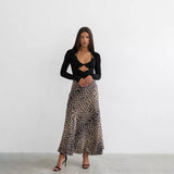 SATIN SKIRT SEXY LEOPARD PRINT MAXI SKIRT_CWAB4798