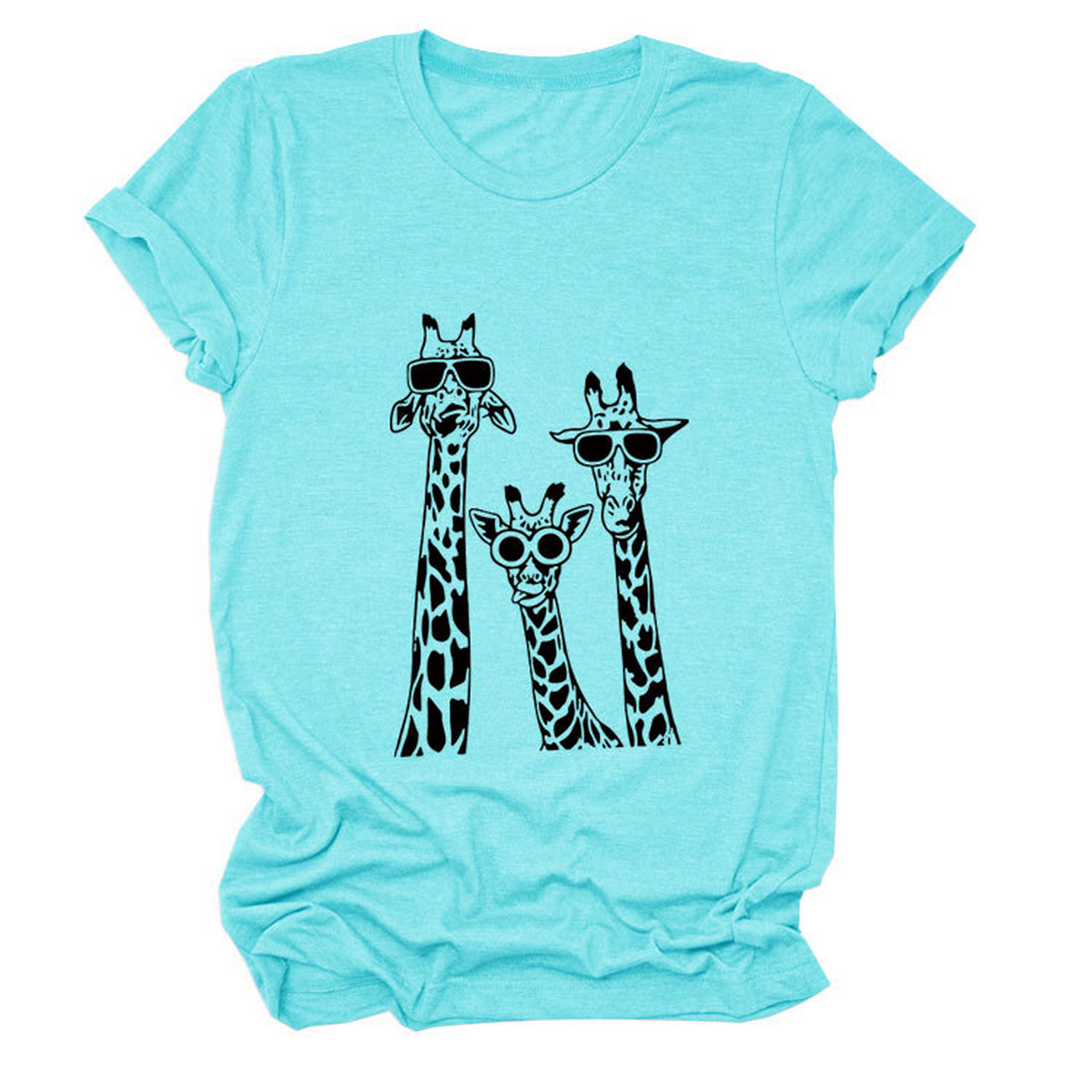 Womens Giraffe Print Casual Summer T-Shirt