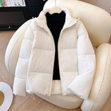 Wear A Windproof Hooded Short Warm Bread Jacket