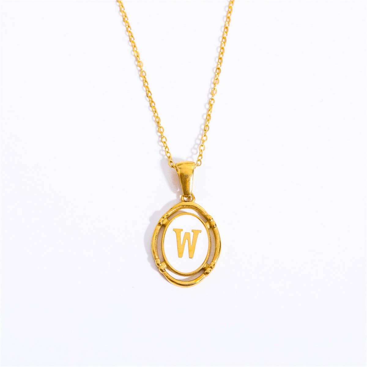 NEW CREATIVE 26 LETTERS PENDANT OVAL NECKLACE_CWMM3771