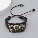 PERSONALIZED BEADED STAR LEATHER BRACELET_CWMM4455