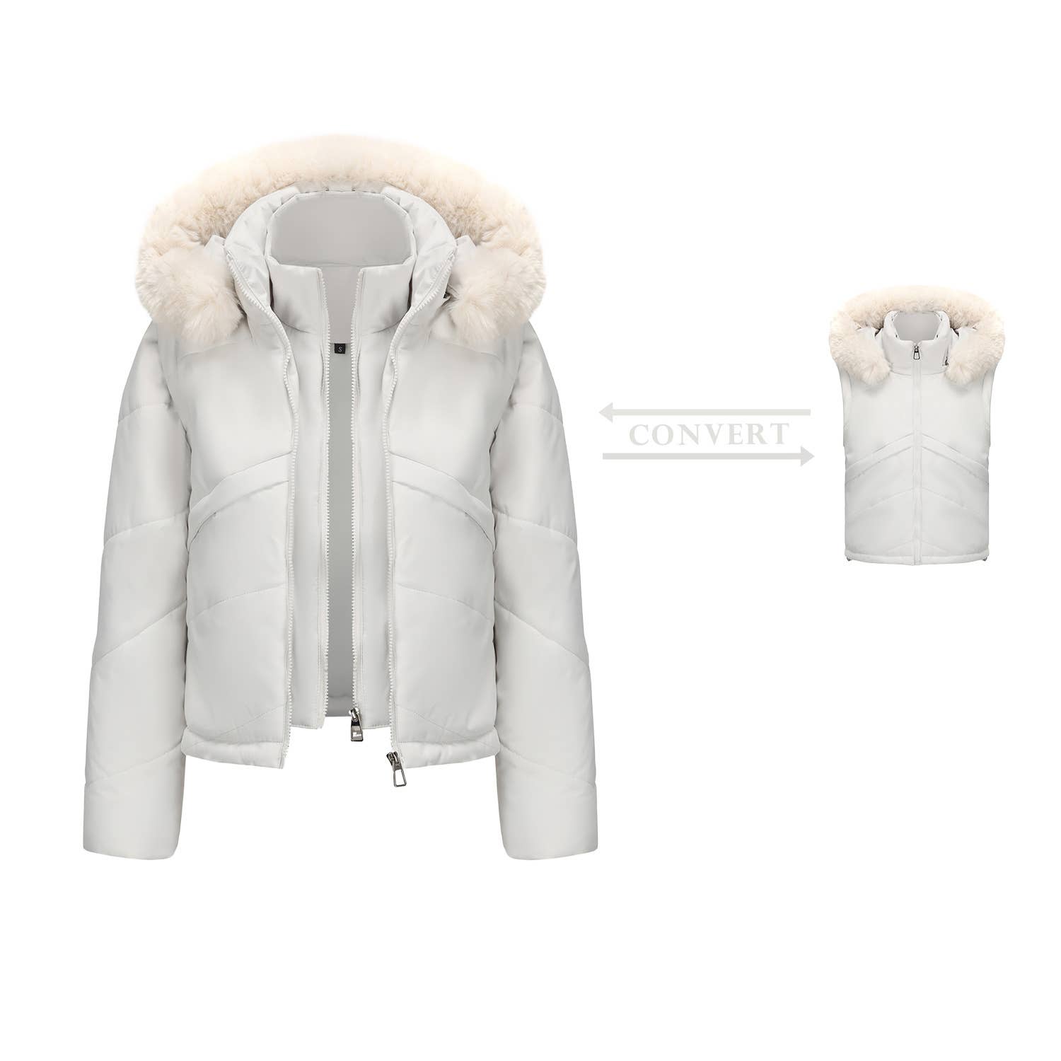 Two Detachable Cotton-Padded Jackets