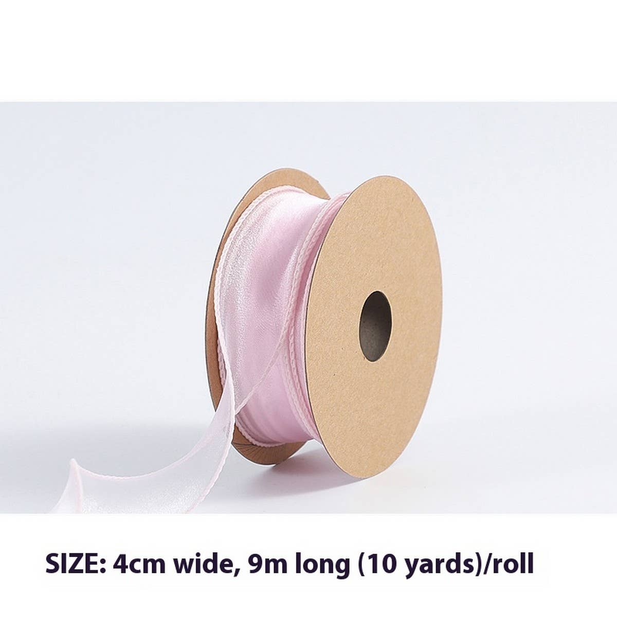 PLAIN FISHTAIL ORGANZA WITH FLORAL BINDINGDIYRIBBON_CWMM5788