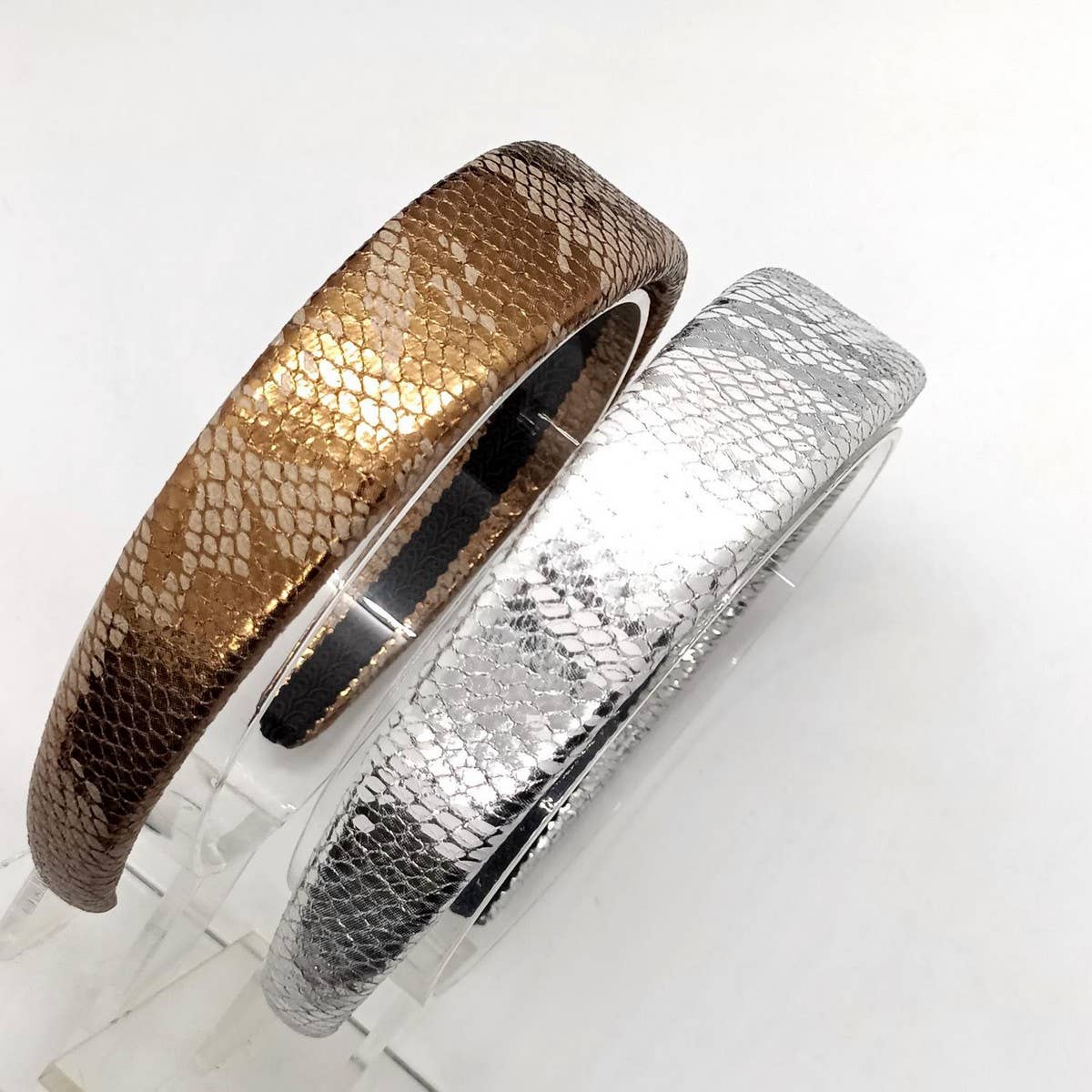 Vintage Gold Snake Print Wide Padded Headband