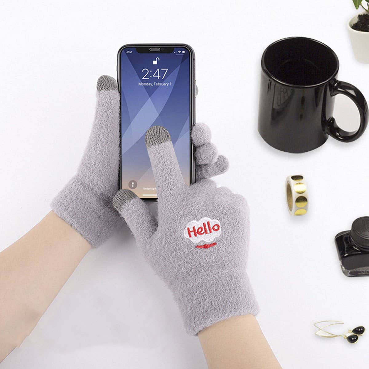 NEW CUTE WARM TOUCH SCREEN GLOVES FOR WOMEN_CWAG0244