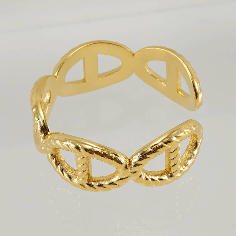 Titanium Cutout Adjustable Stainless Steel Ring