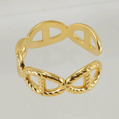 Titanium Cutout Adjustable Stainless Steel Ring