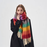 COLOR STRIPE SCARF SOFT WINTER WRAP FOR COUPLES_CWASC2377