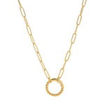 LOOSE RING HEART ROUND PENDANT NECKLACE_CWMM3768