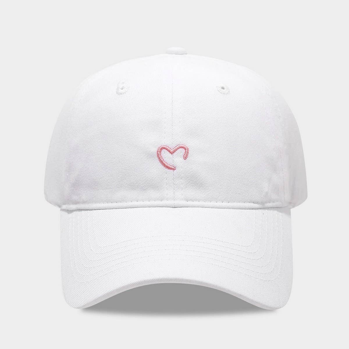 Vintage Washed Pink Heart Baseball Cap_Cwah04569