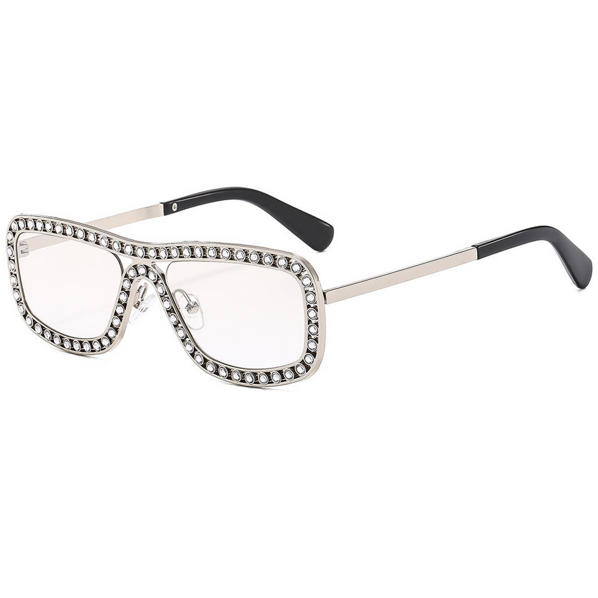 MODERN LUXE RHINESTONE METAL SUNGLASSES FOR WOMEN_CWASG1182