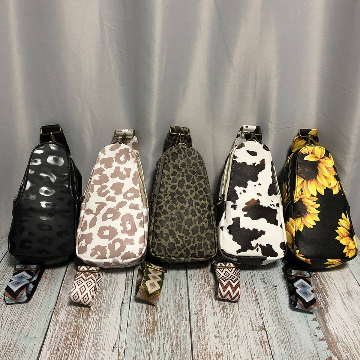 Leopard Print Outdoor Sport Backpack Crossbody Bag_Cwab1398