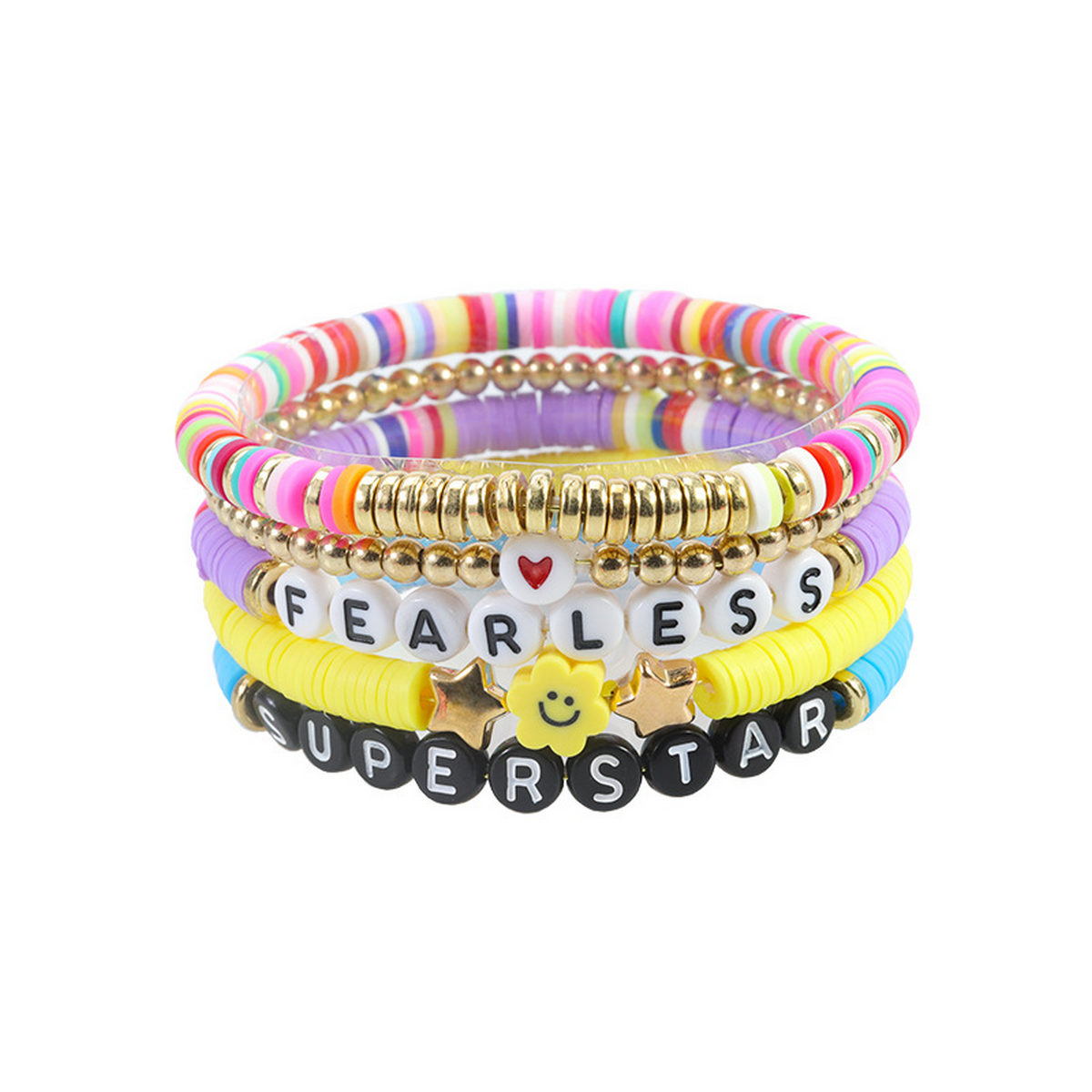MULTILAYER ELASTIC LETTER BEAD BRACELETS SET_CWAJE0711
