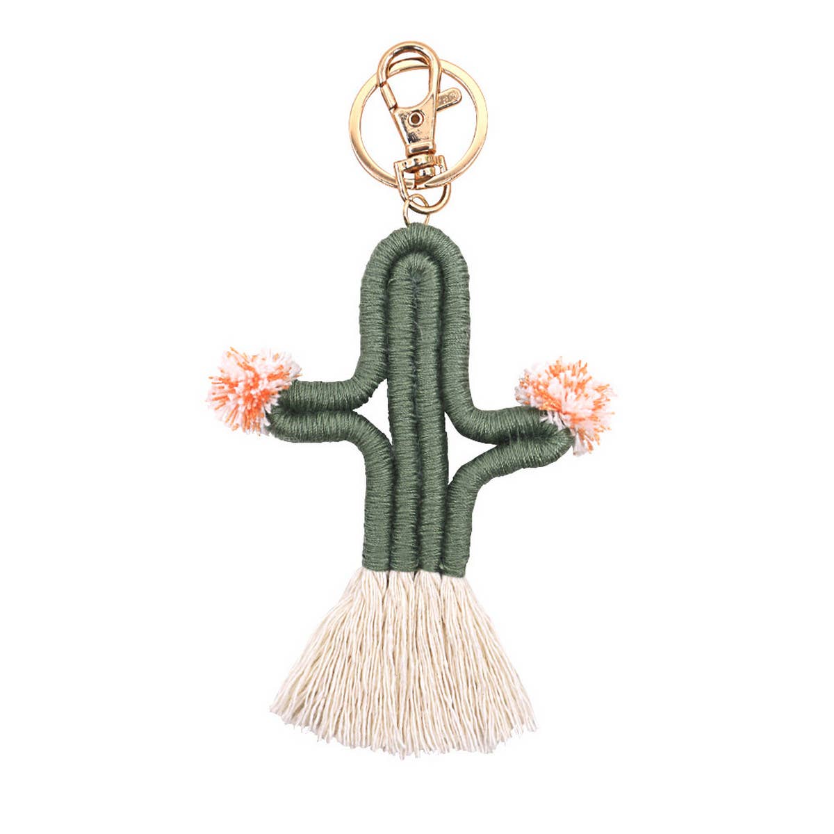 HAND WOVEN CACTUS FUR BALL KEYCHAIN_CWMM1581