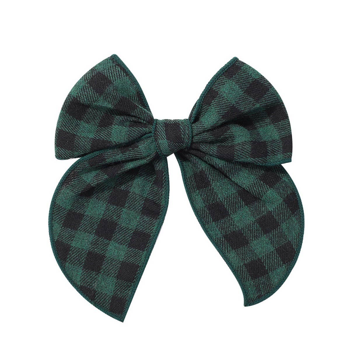 Vintage Plaid Bow Tail Hair Clip For Kids