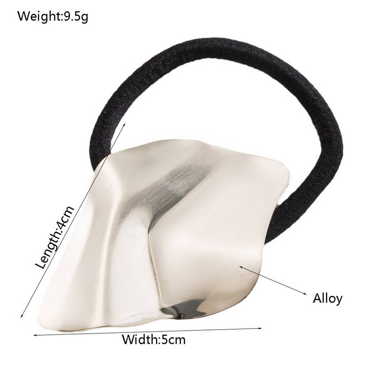 MINIMALIST METALLIC SQUARE ELASTIC HAIR TIE_CWAHA6242