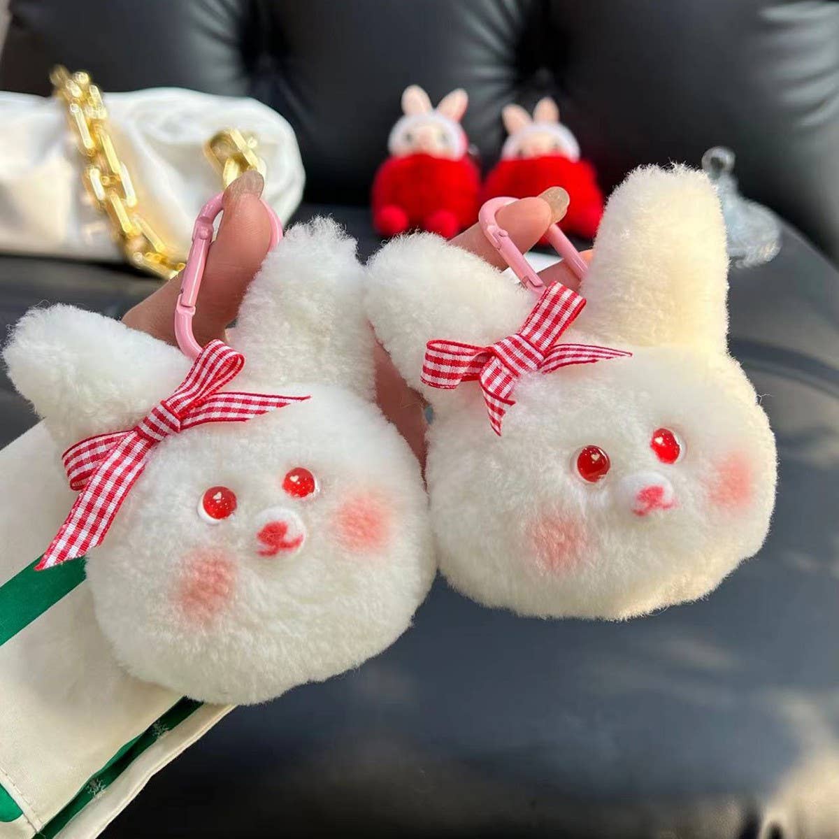 CUTE WOOL BUNNY CAR KEYCHAIN PENDANT ACCESSORIES_CWMM2601