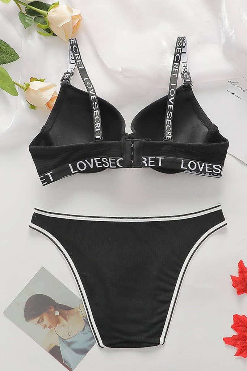 Cwmu00272_Sexy Lingerie Set Push Up Bra With Straps