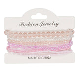 Cwaje05691_Boho Crystal Beaded Multi Layer Elastic Bracelet