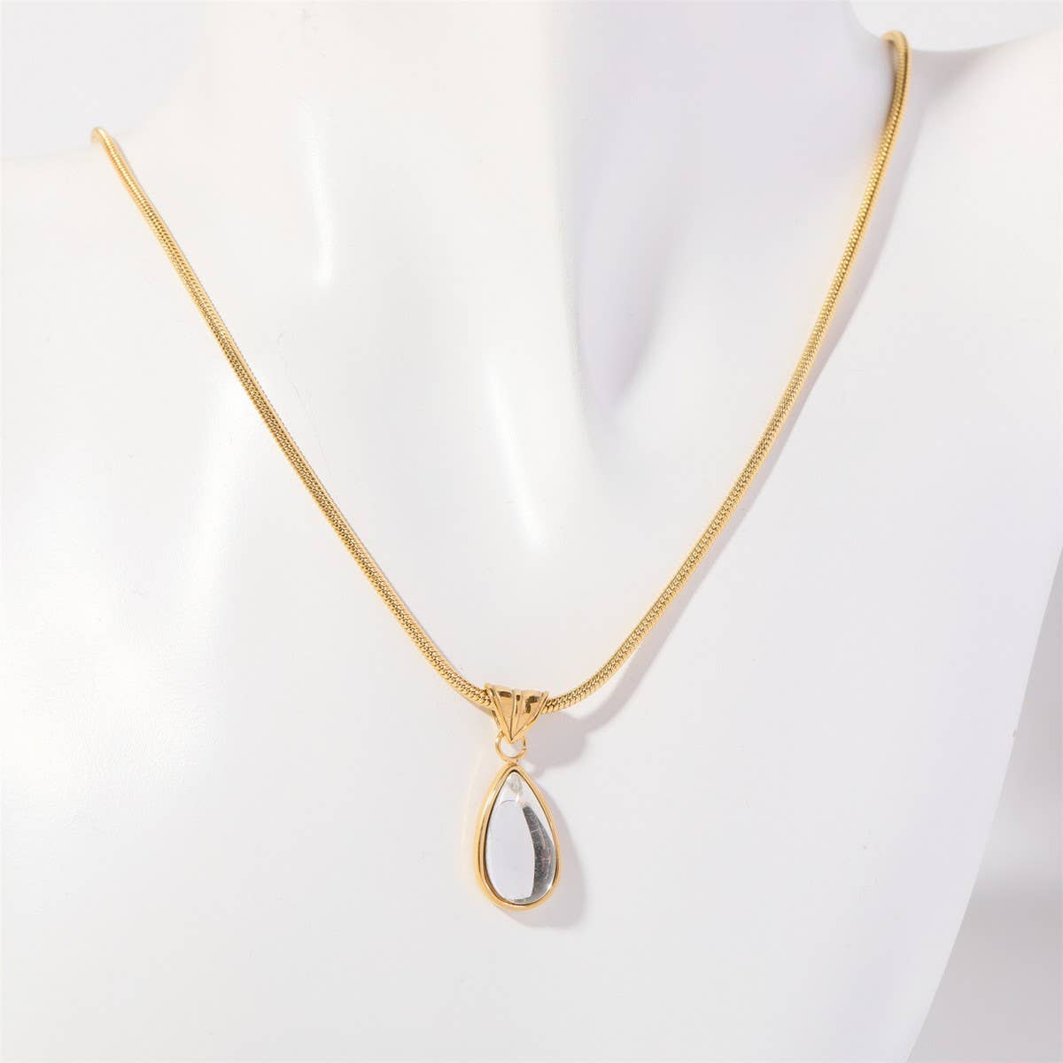 Fashionable Water Drop Blue Ocean Necklace_Cwaje05660