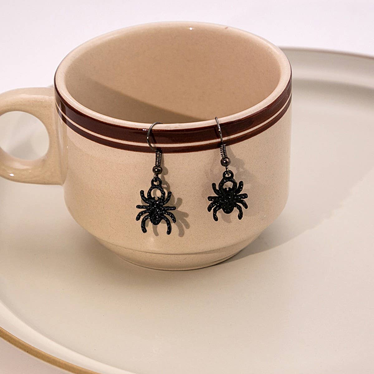 HALLOWEEN GHOST SPIDER WEB EARRINGS_CWAJE1832