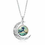 HOLLOW OUT MOON GEM PENDANT NECKLACE_CWAJE0705