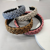 HANDMADE GEOMETRIC PLAID TWIST HEADBAND_CWAHA2602