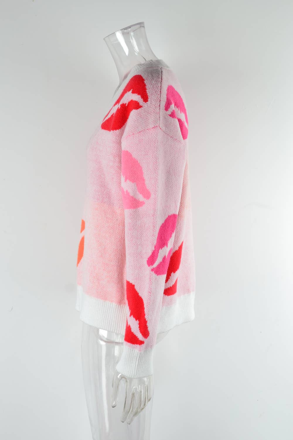 Valentines Day Sweater V-Neck Knit Jumper