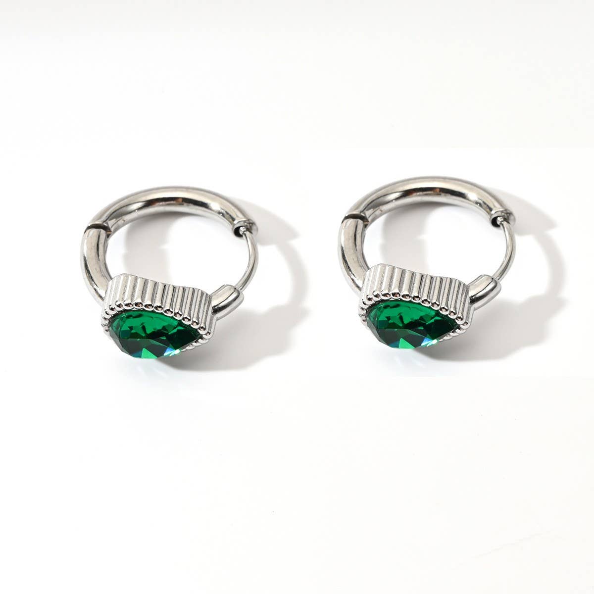 Unique Stainless Steel Heart Earrings With Cz_Cwmm8924