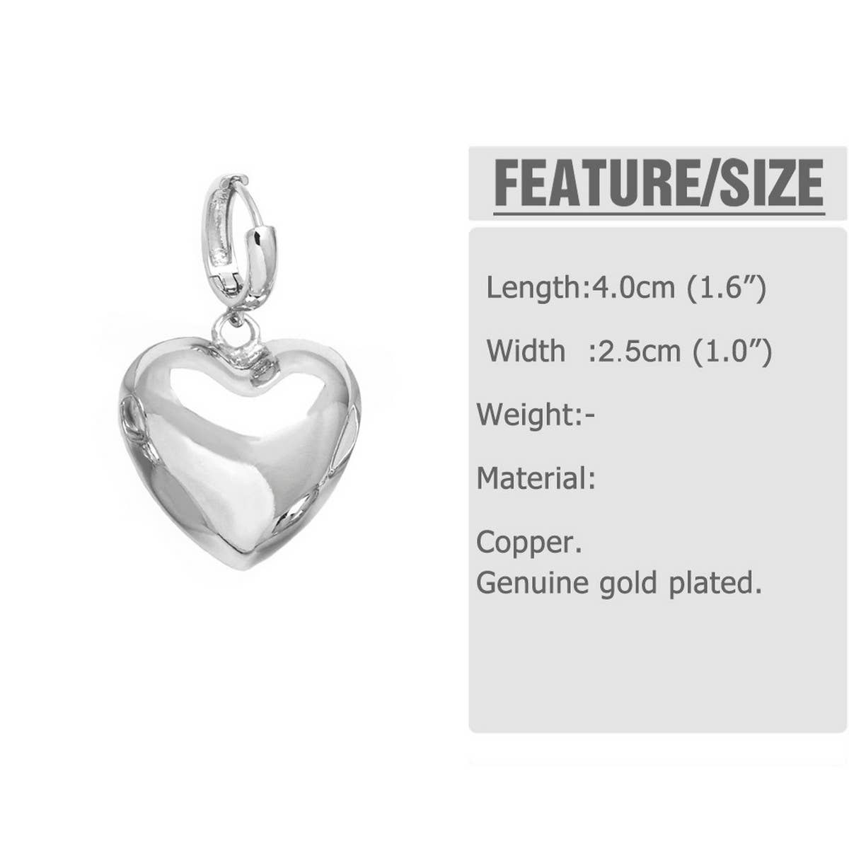SILVER HEART SHAPED PENDANT EARRINGS_CWAJE1034