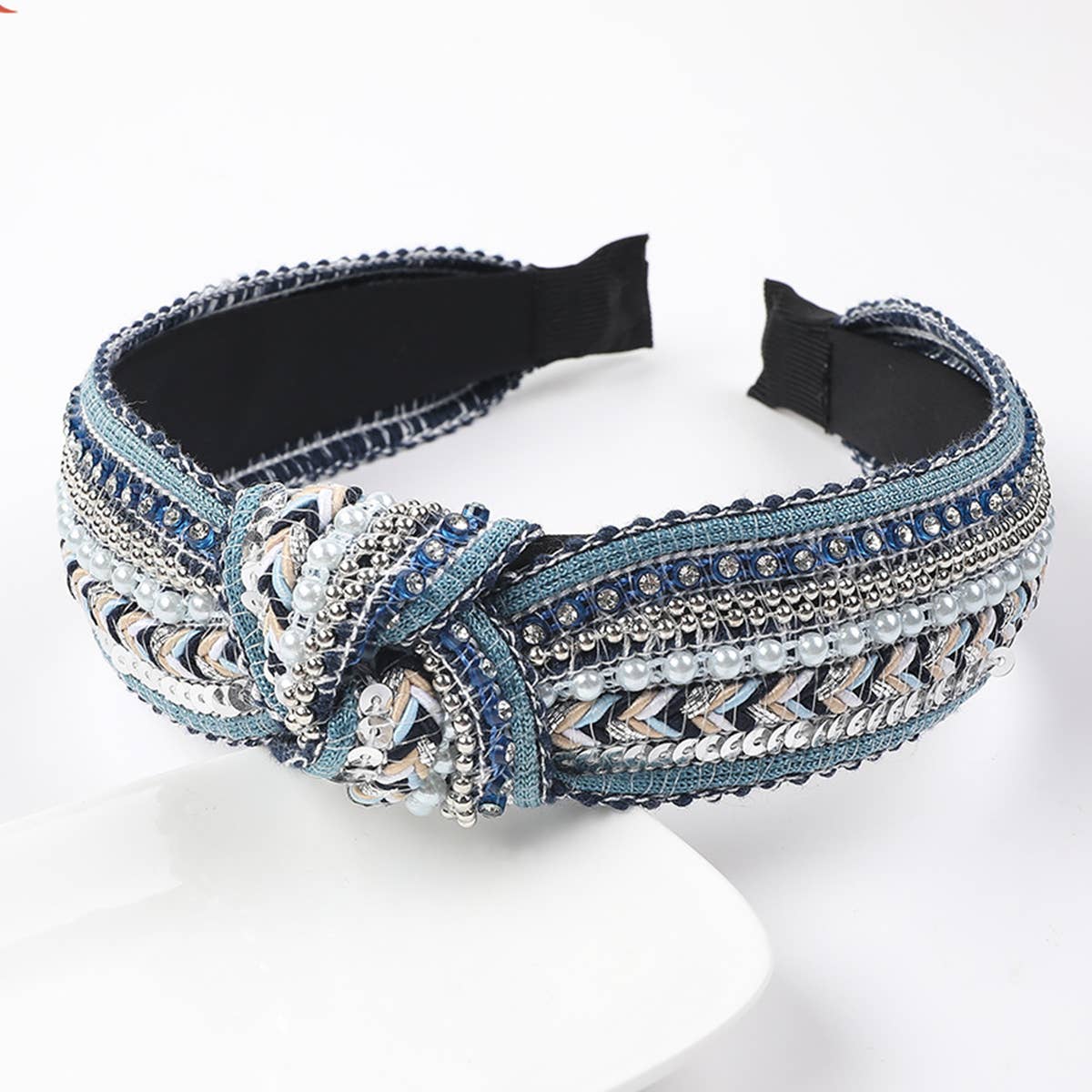 FAUX PEARL RHINESTONE DECOR HEADBAND_CWAHA0235