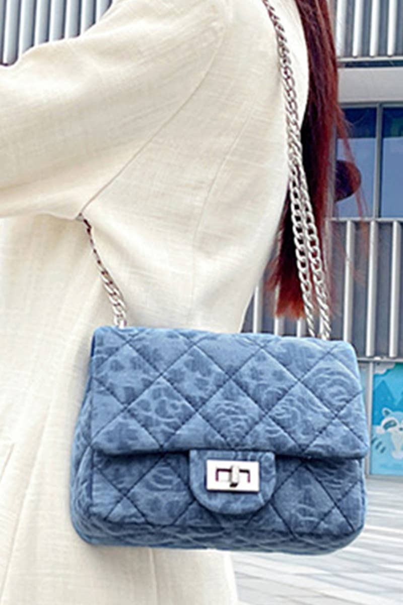 CHAIN CROSSBODY FLAP PURSE _CUAB0116