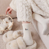 Soft Milk Fleece Embroidered Slouchy Socks_Cwms03219