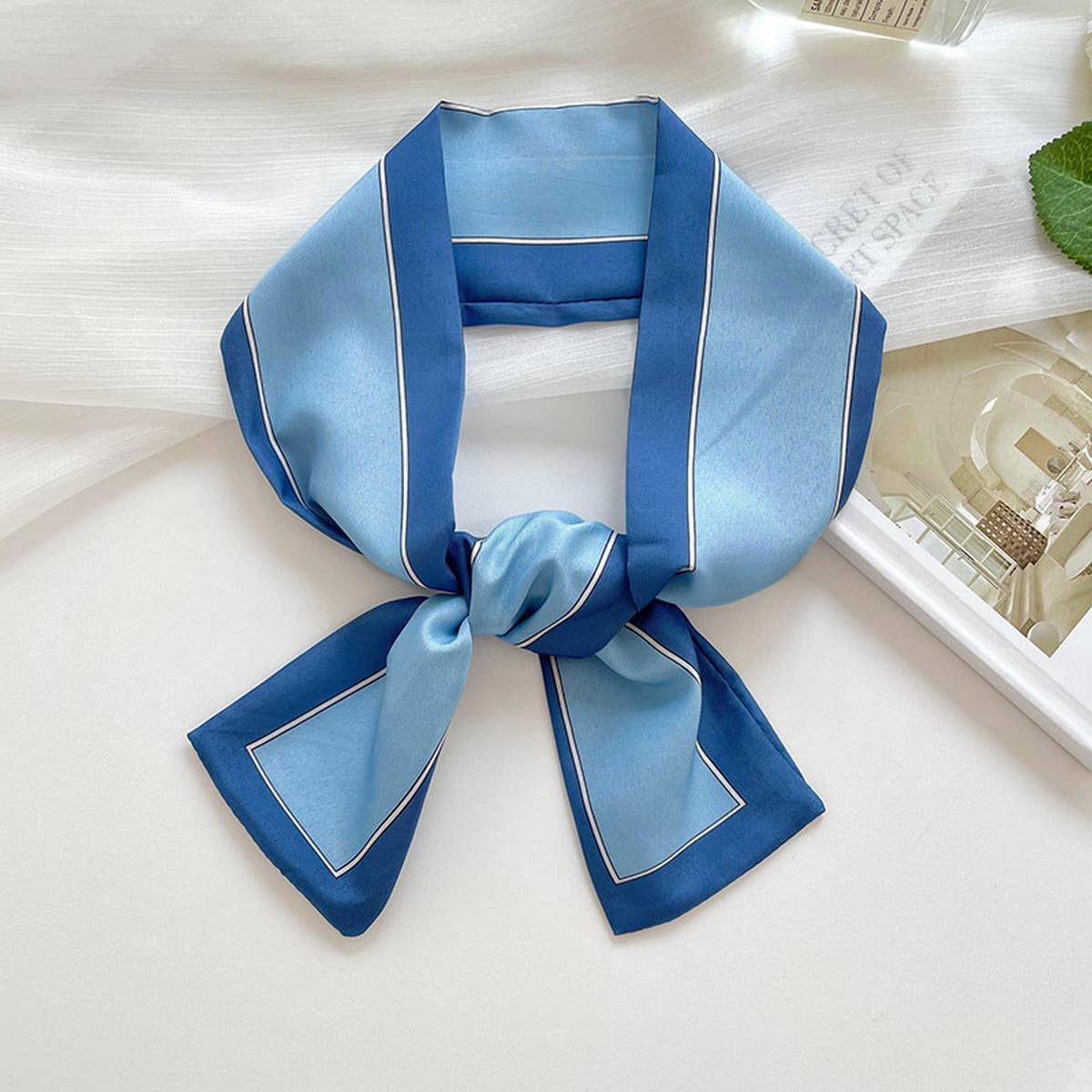 LONG THIN RIBBON SCARF PONYTAIL NECK OR PURSE_CWASC0726