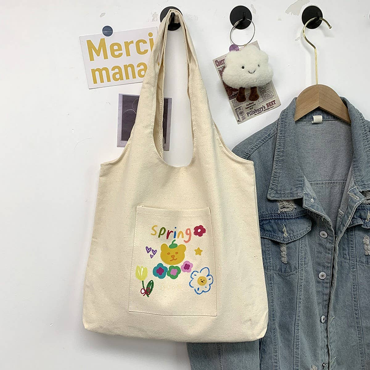 LITERARY TRAVEL SMALL FRESH CLOTH BAG_CWAB2179