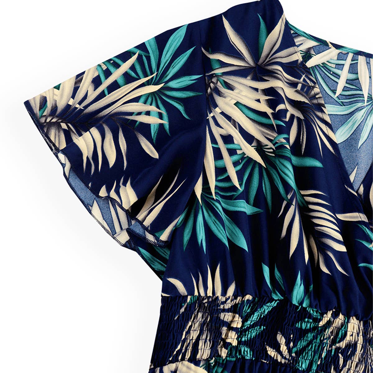 SUMMER RUCHED WAIST DRESS V NECK SLIM FIT_CWDMD5959