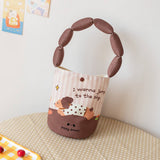 CUTE DACHSHUND CARTOON BUCKET TOTE BAG_CWAB5606