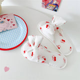 Womens New Cherry Print Bowknot Home Slippers_Cwmm2990