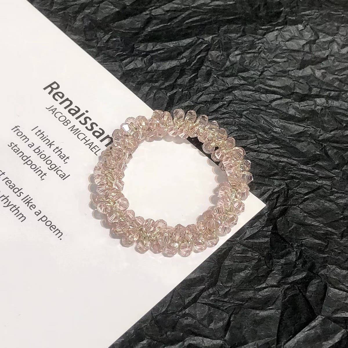 CUTE CRYSTAL VINTAGE HAIR TIE SWEET PONYTAIL BAND_CWAHA6765