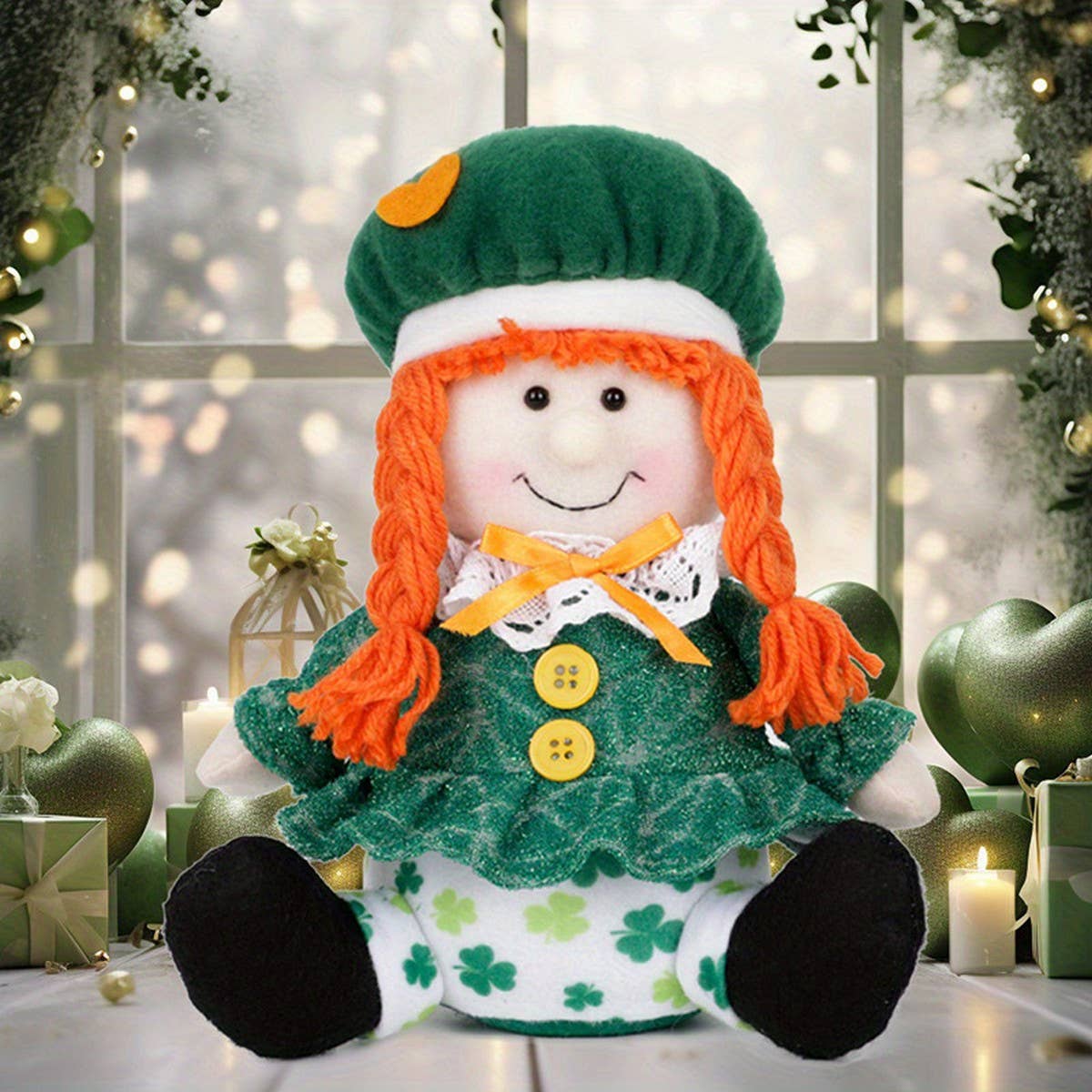ST PATRICKS DAY GREEN SKIRT DOLL ORNAMENT_CWMM3453