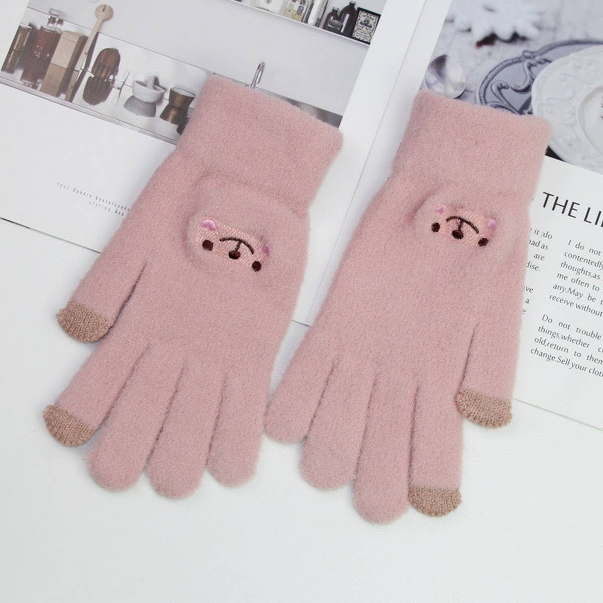 CUTE VELVET COLD PROOF TOUCH SCREEN CYCLING GLOVES_CWAG0181