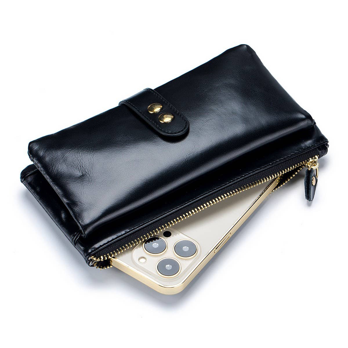 Vintage Waxed Leather Multifunctional Wallet_Cwab3812