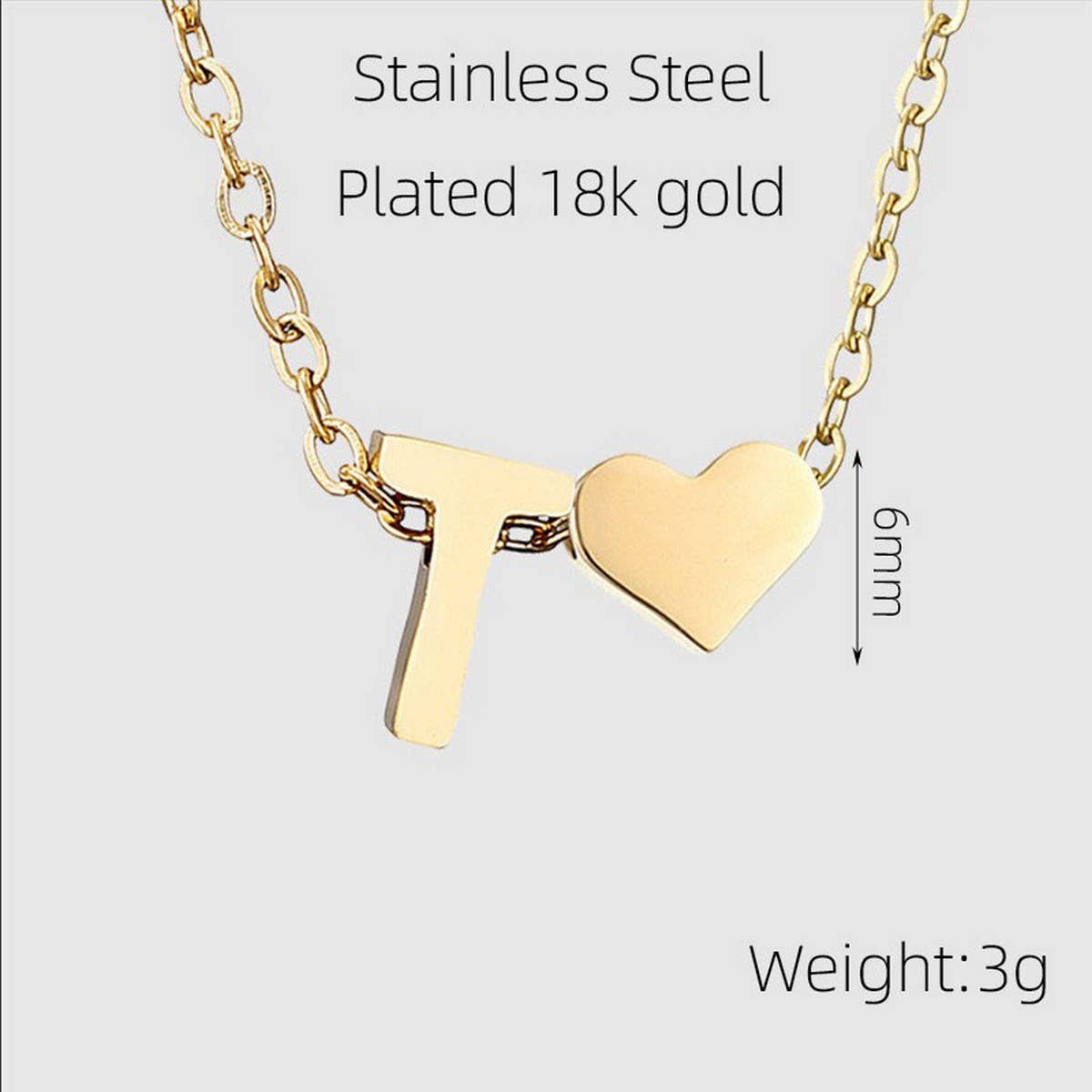 18K GOLD HEART LETTER PENDANT NECKLACE_CWAJE0692