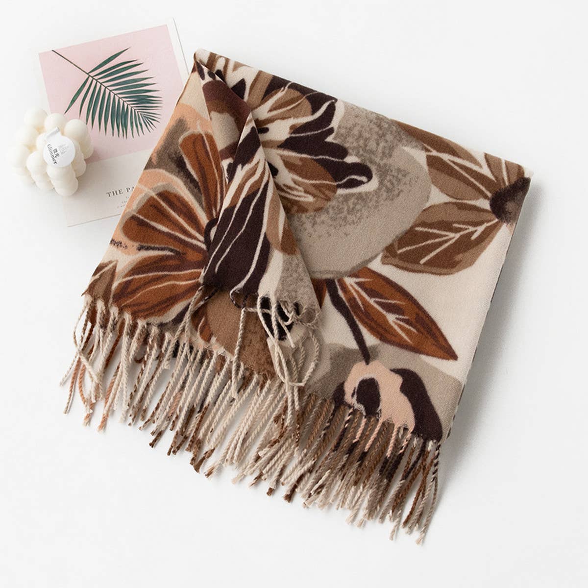 SOFT SCARF ELEGANT PRINT TASSEL WRAP FOR WOMEN_CWASC0918