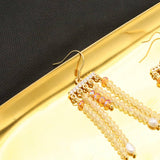 RETRO HIGH END NATURAL PEARL TASSEL EARRINGS_CWAJE3808