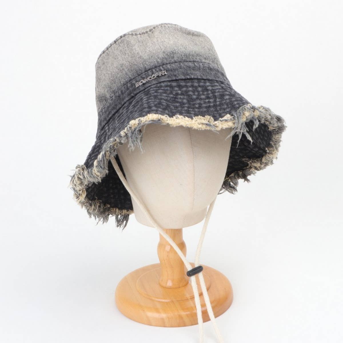 Vintage Washed Raw Edge Gradient Bucket Hat_Cwah1133