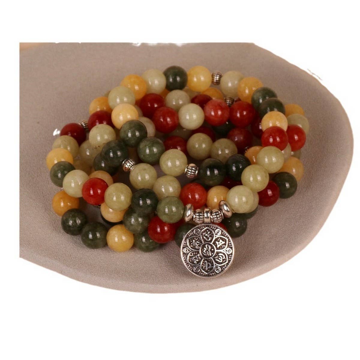 COLORED STONE BEADED BRACELETS WITH STRETCHY BANDS_CWAJE3928