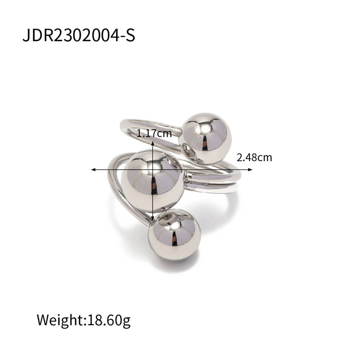 18K GOLD PLATE STAINLESS STEEL BALL RINGS_CWAJE0623