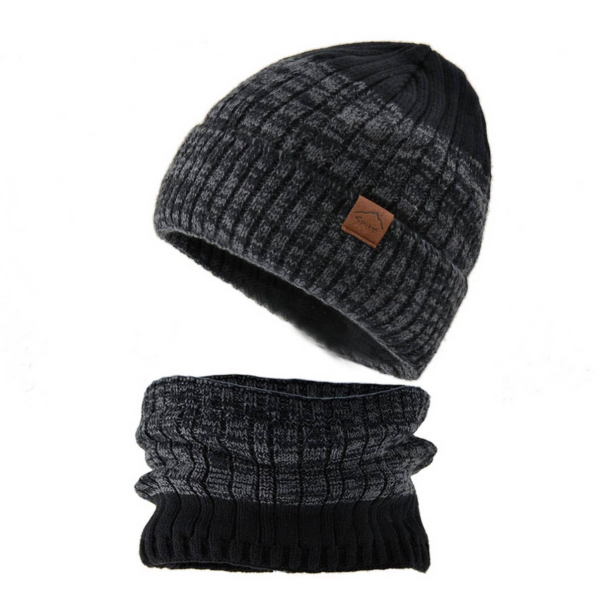 THICKENED FLEECE WARM HAT AND SCARF SET_CWASC1131