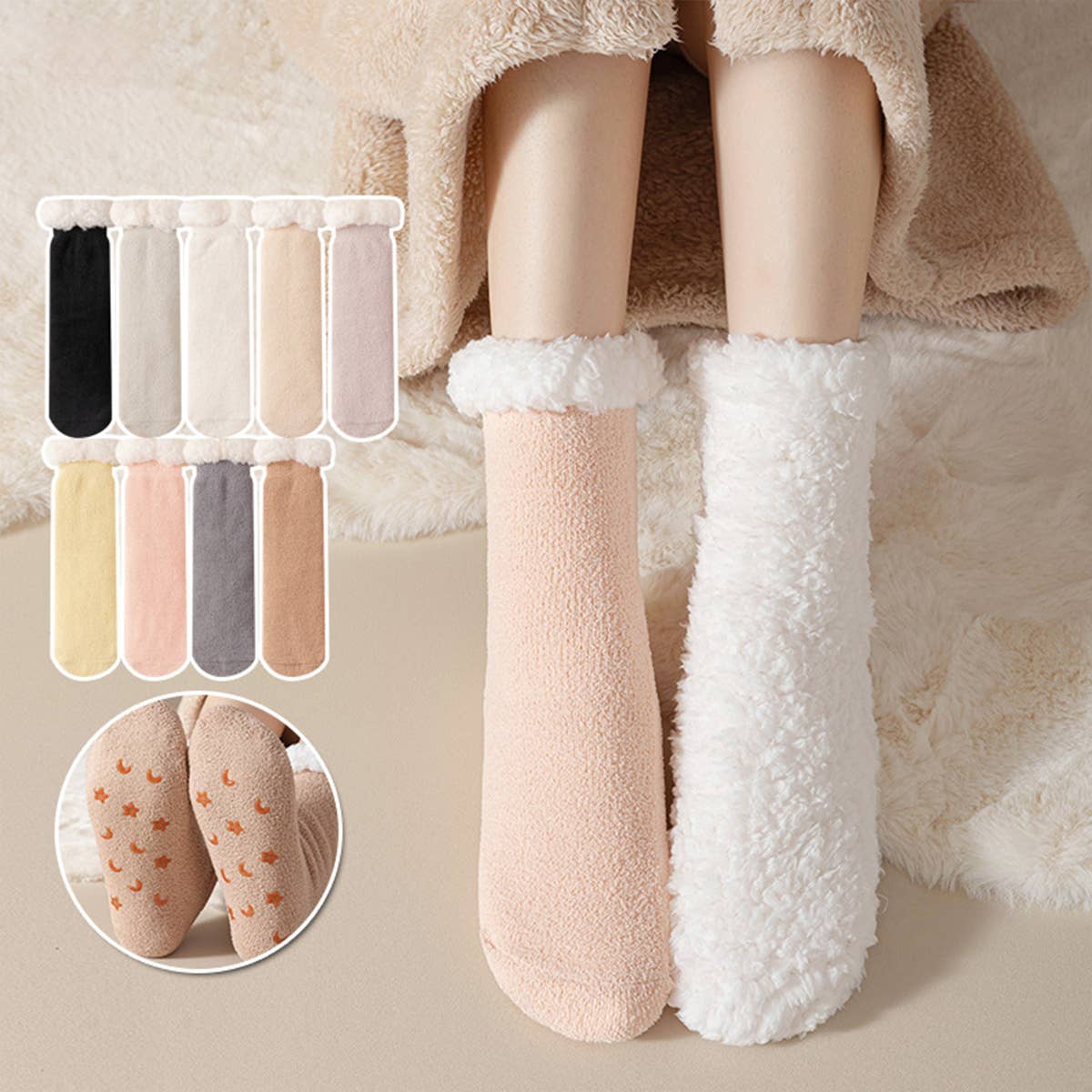 THICKENED FLEECE LADIES MID CALF SOCKS_CWMS0777